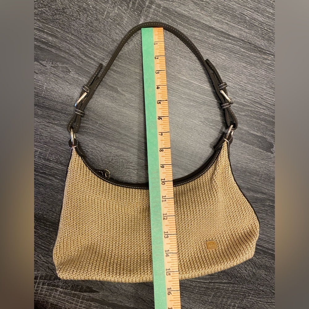 The Sak Straw Mini Shoulder Bag with Brown Trim - Picture 13 of 15